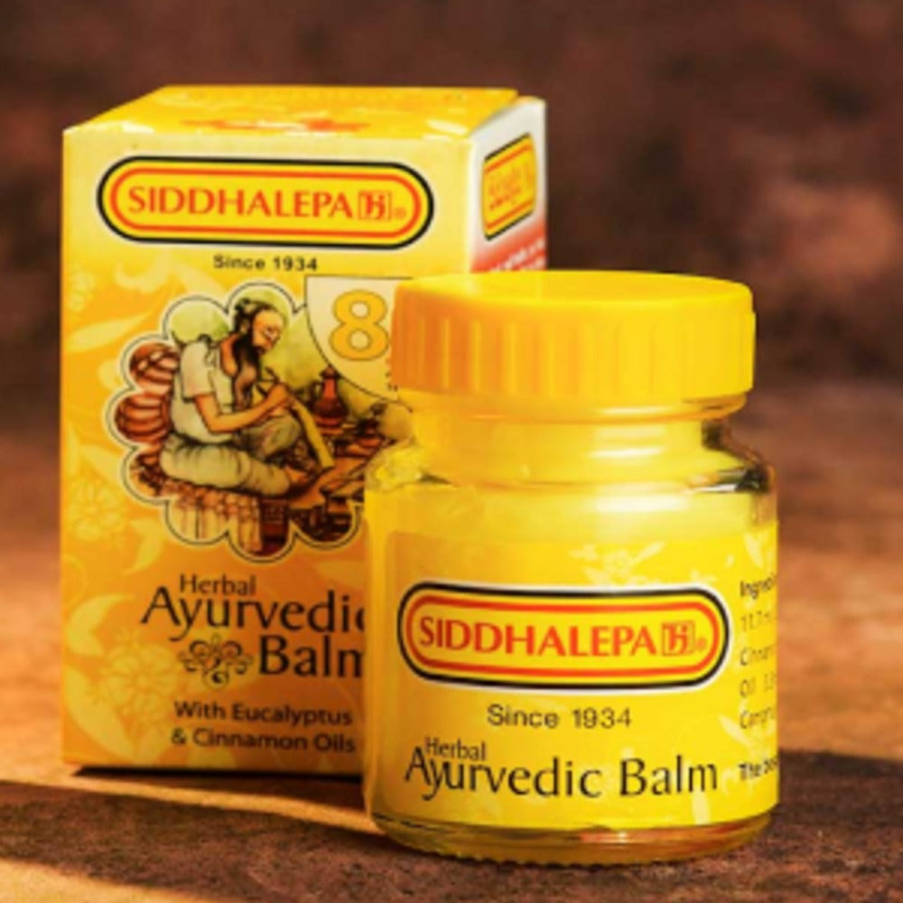 Siddhalepa Ayurveda Balm jar and box